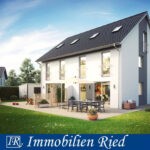 Neubau einer Doppelhaushälfte mit modernem Design in Röhrmoos
